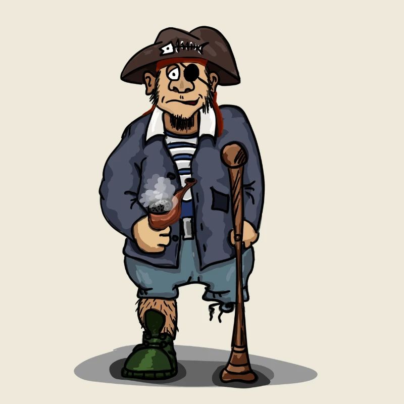 Pirate with wooden leg eye patch gift idea