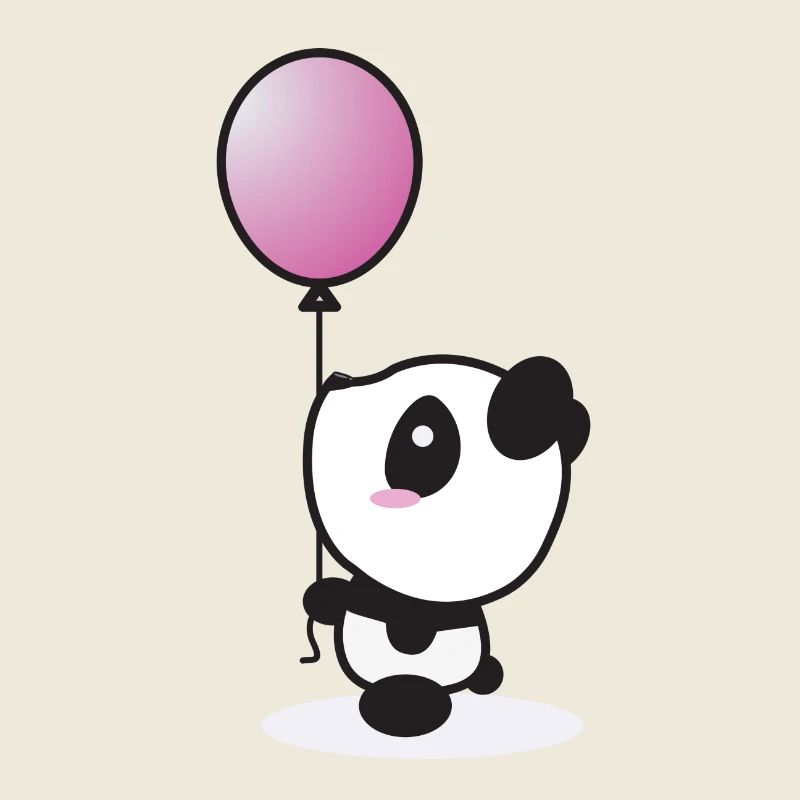 panda avec baloon