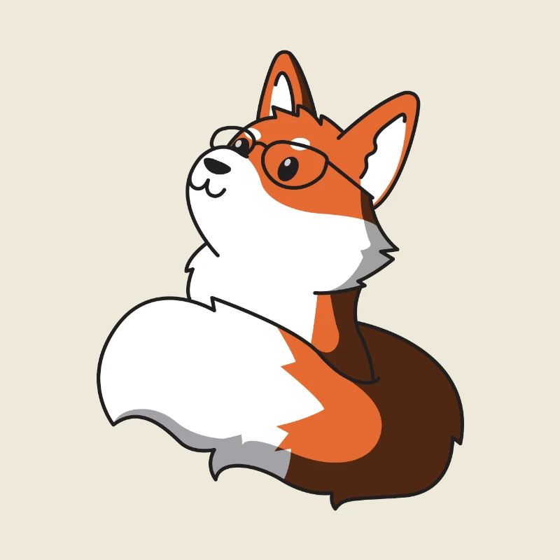Sly fox with glasses gift idea nerd idea