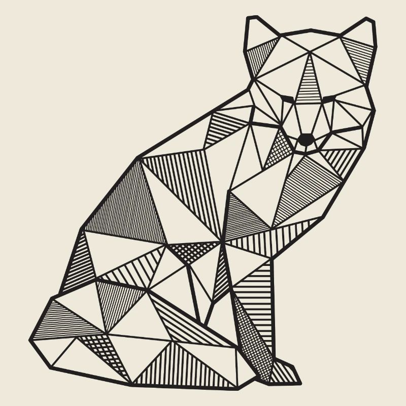 Fox Geometric fox gift idea forest wild animal