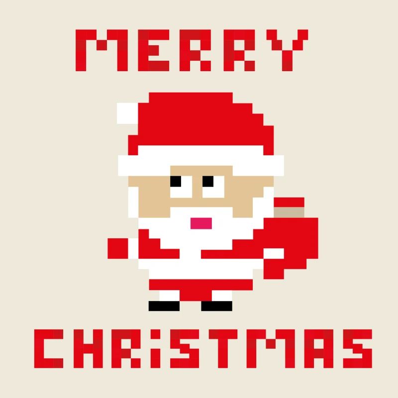 Santa 'Joyeux Noël' 8 bits