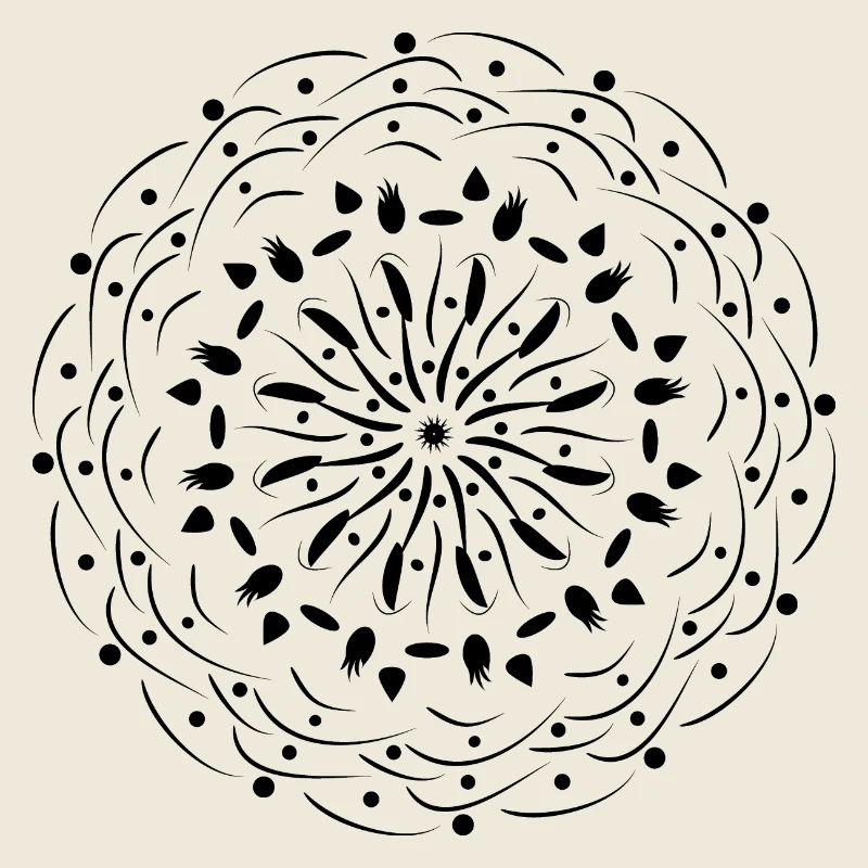 Rotating Flower in Black Pattern Gift Idea