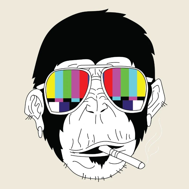 Affe - Gorilla - Zigarette - Sonnenbrille