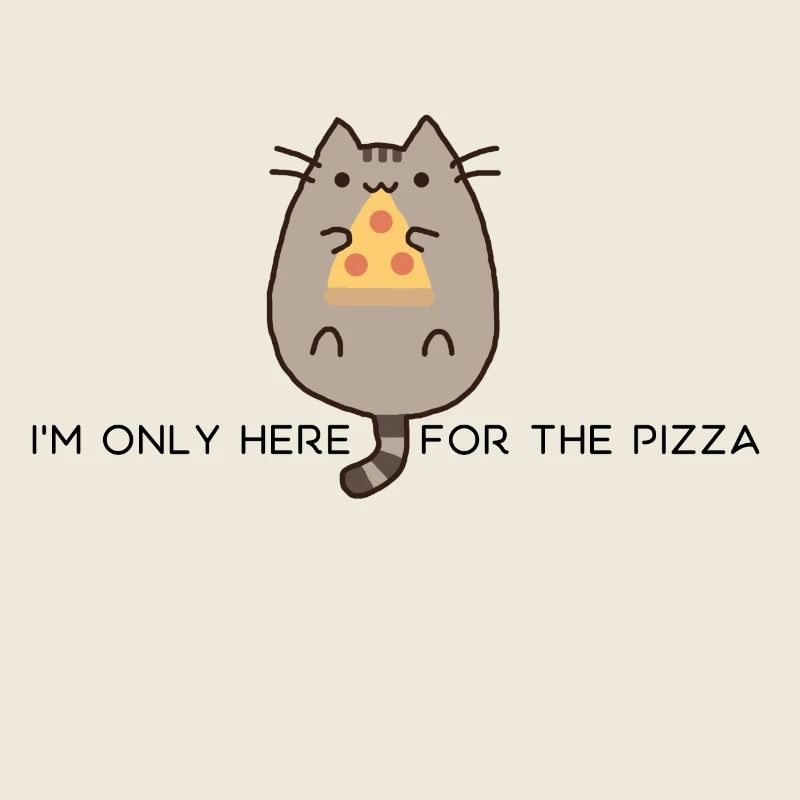 Cat eats pizza cute funny gift