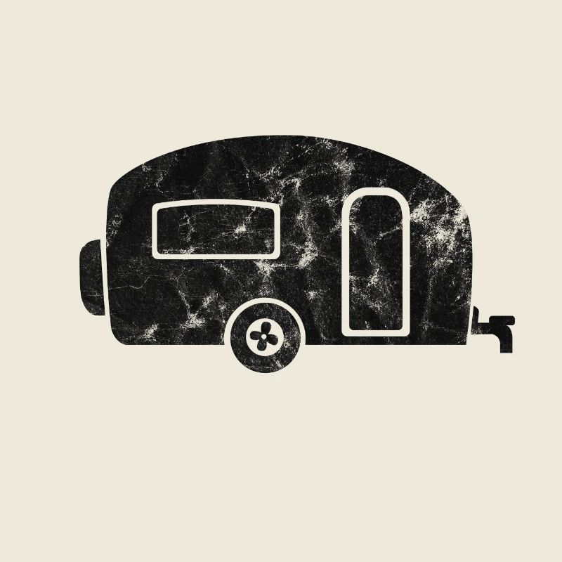 Caravan black distressed camping gift