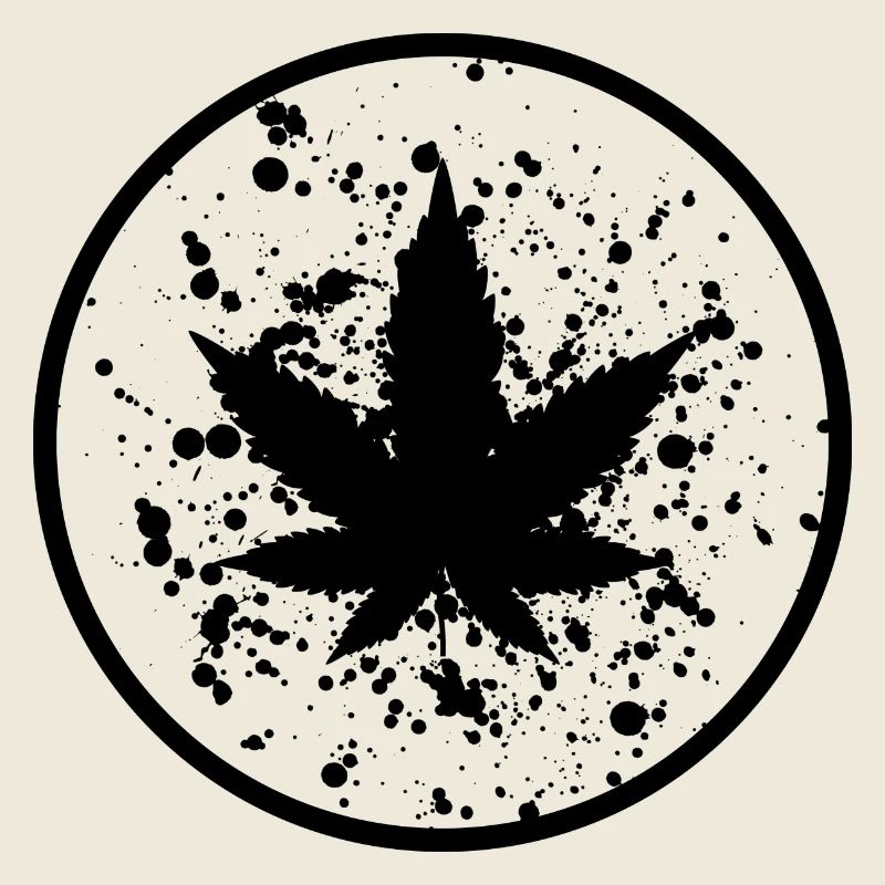 Cannabis leaf color blobs in a circle