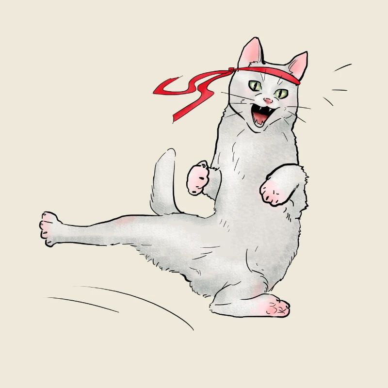 Katze beim Karate