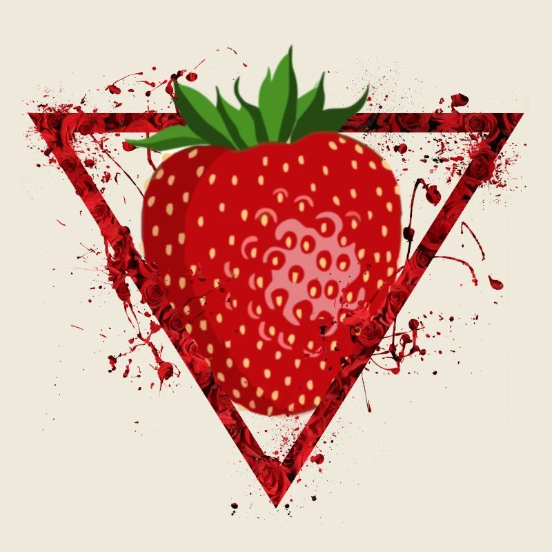 Fraise abstraite dans le triangle de rose