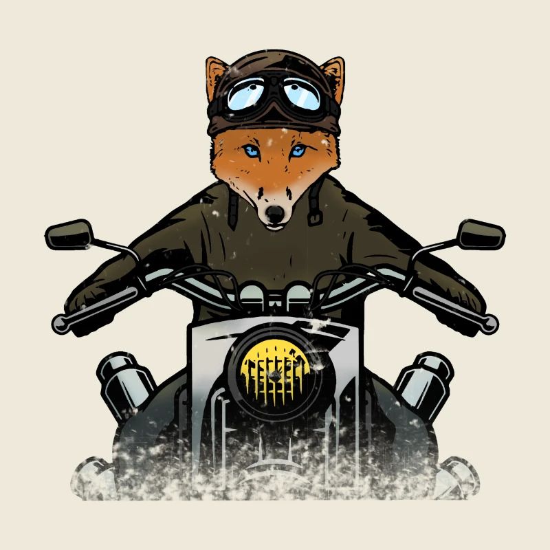 Fuchs der Motorradfahrer