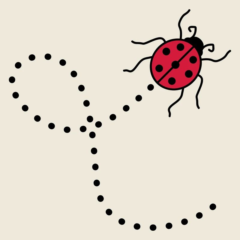 line dashed path path ladybug small sues