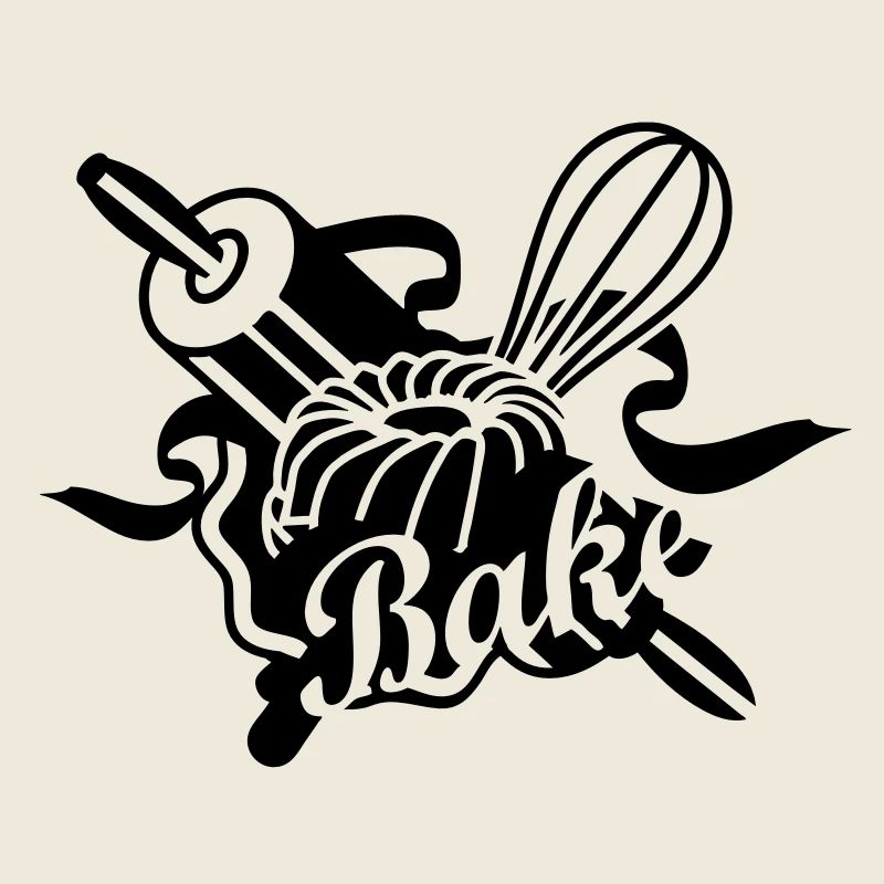 a rolling pin and a whisk with a ring cake