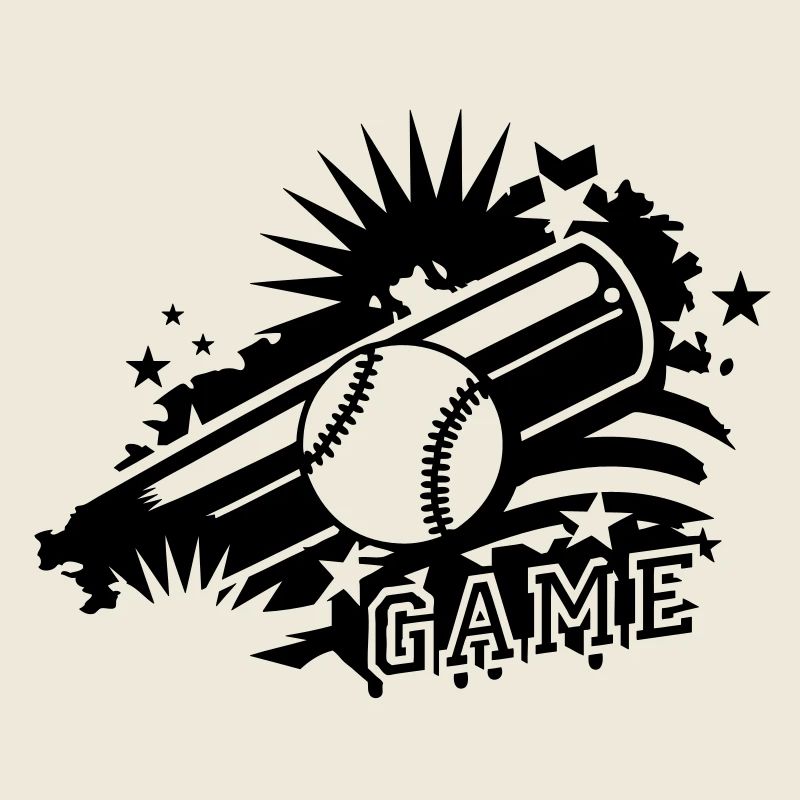 Baseball und Baseballschläger als Graffiti