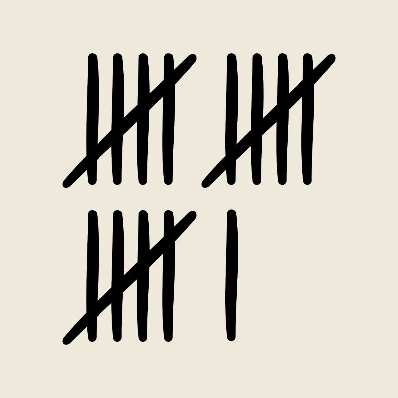 Strichliste 16 Jahre alt oder 16 Monate Wochen