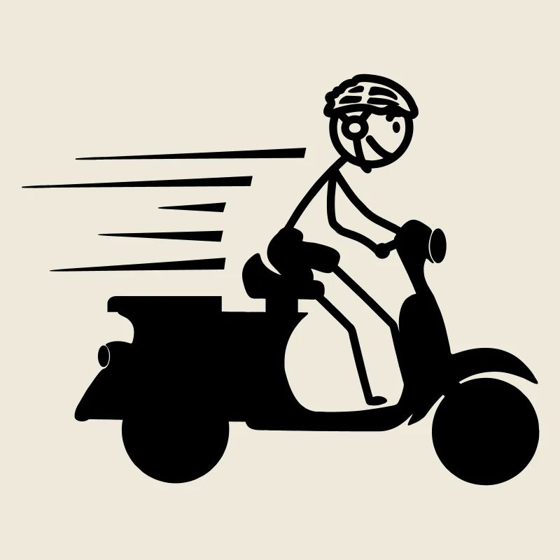 Scooter avec garçon stickmen