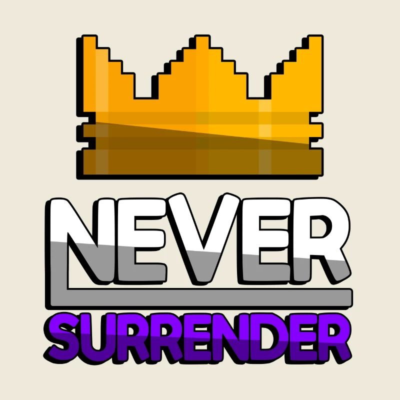 NEVER SURRENDER (Lila) + King Crown - Gaming