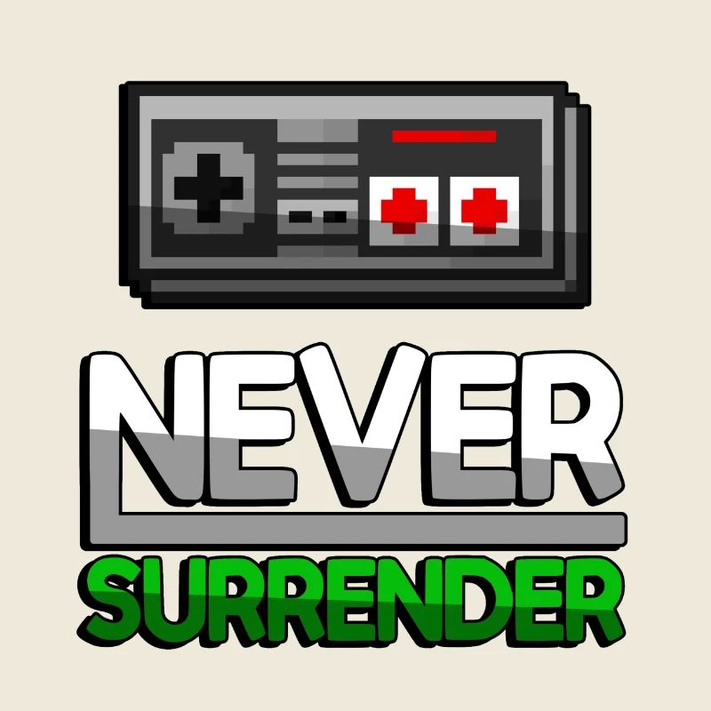 NEVER SURRENDER (Green) + NES Controller - Gaming