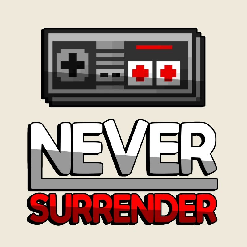 NEVER SURRENDER (Red) + NES Controller - Gaming