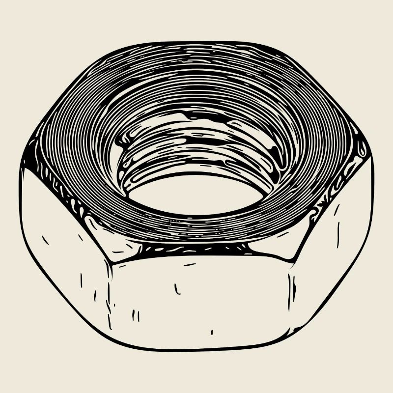 Schraubenmutter mit vintage Oberfläche