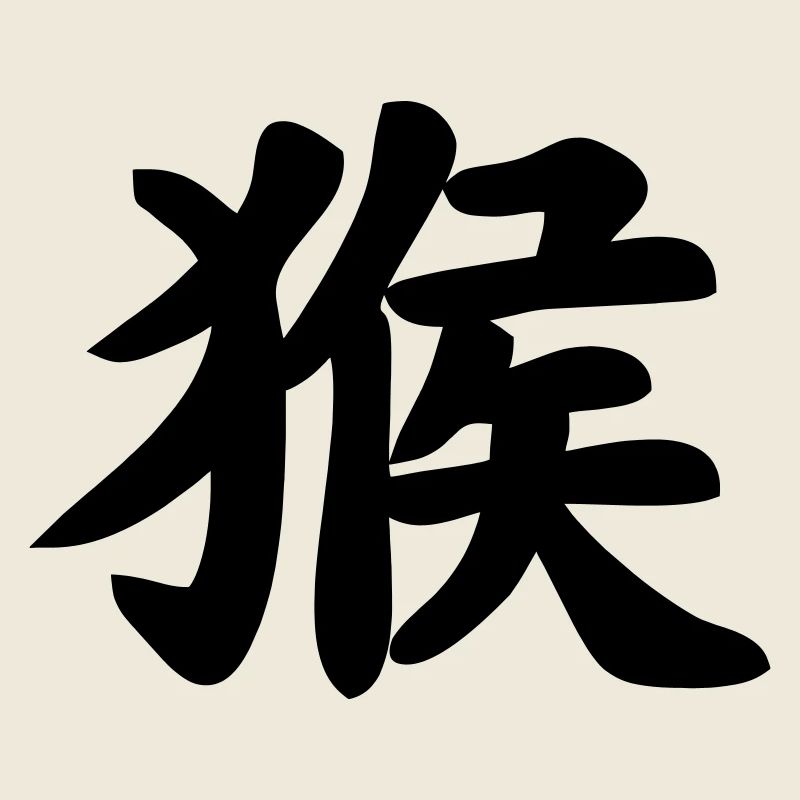 Image d’ombre de singe en écriture chinoise