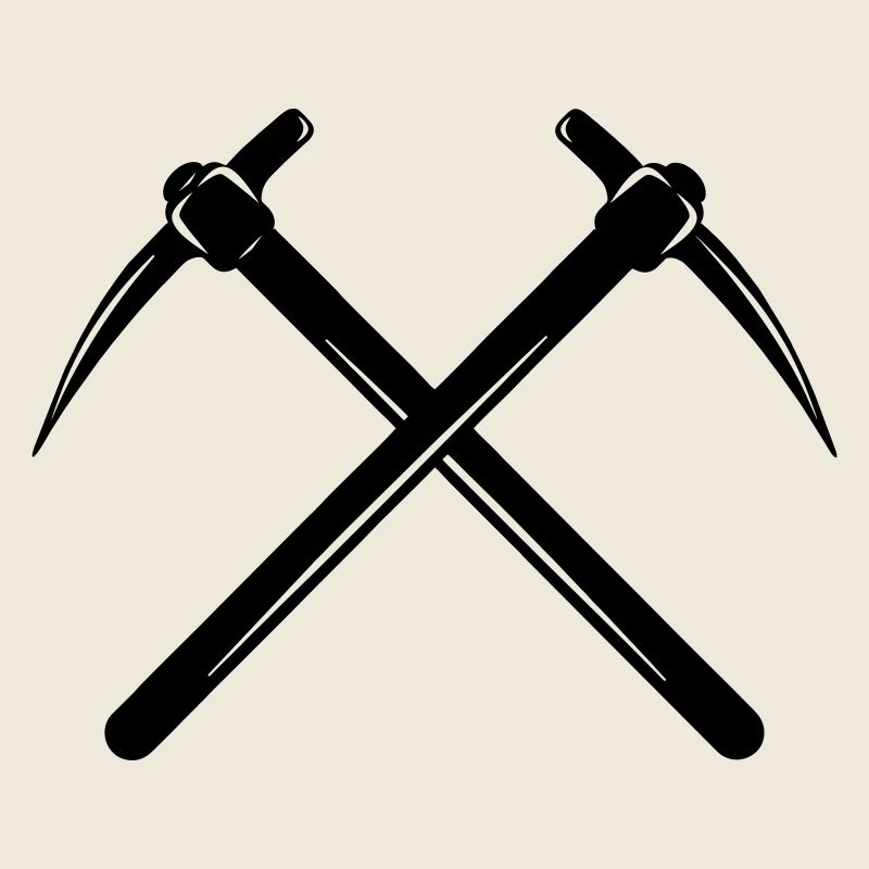 Zwei Spitzhacken gekreuzt