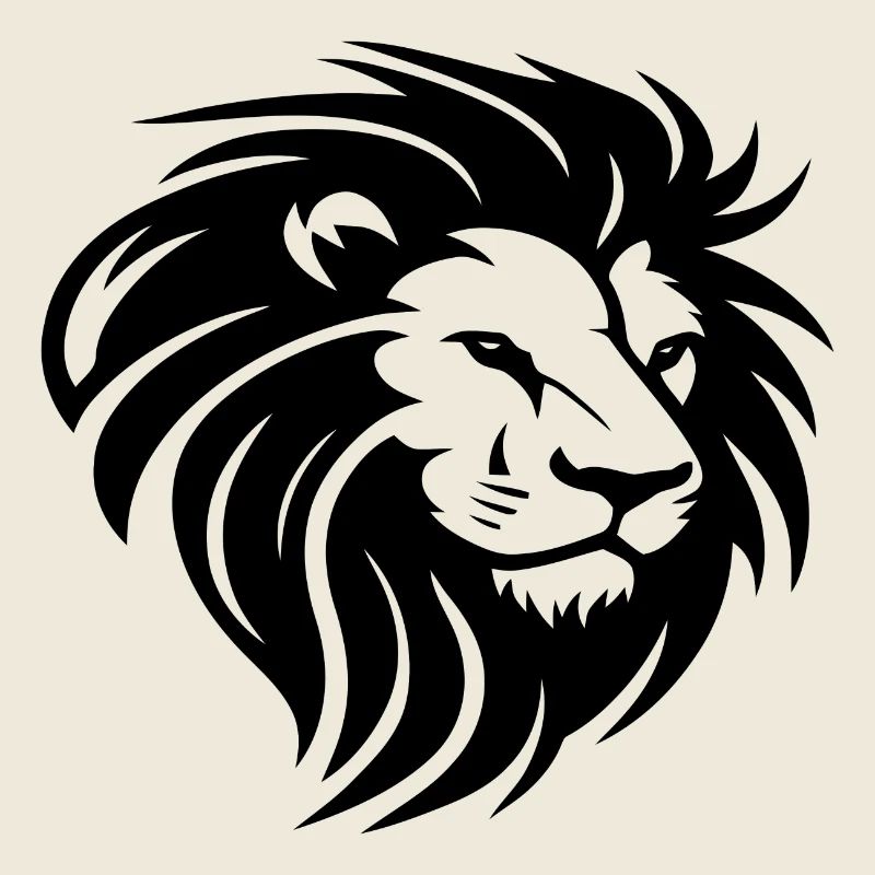 Lion's head with mane