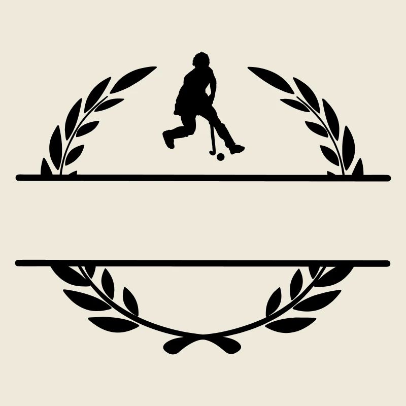 Dame de hockey en monogramme de couronne de laurier