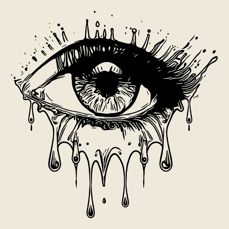 Crying Eye Realistic Tattoo Style
