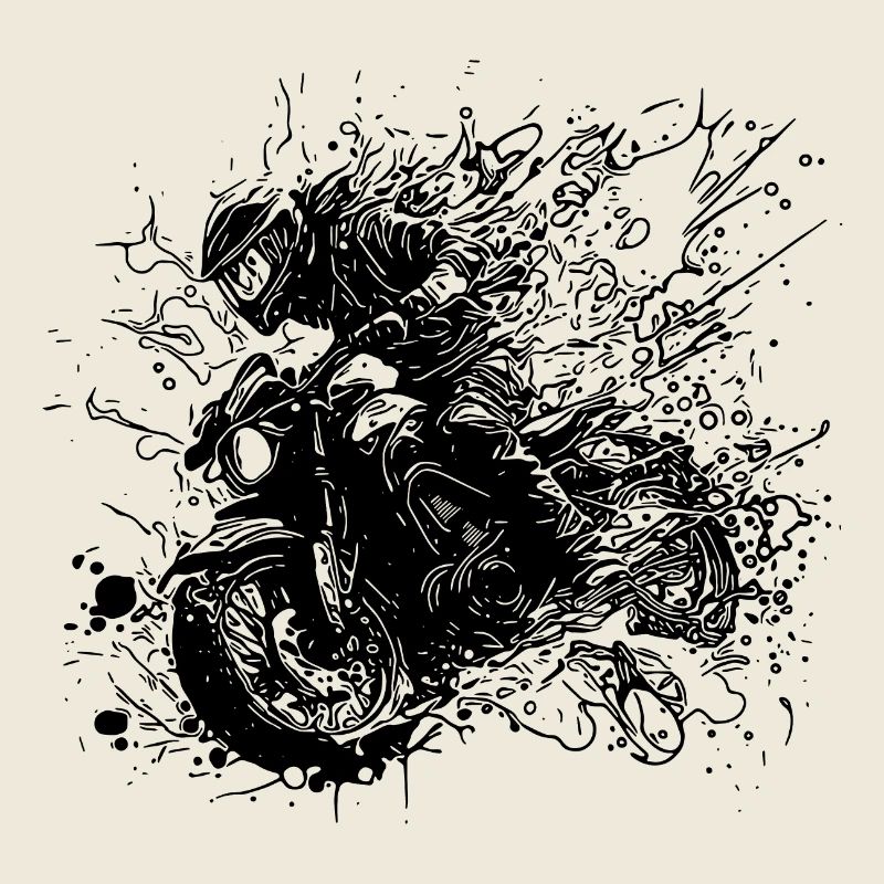 Biker mit Helm Geländefahrt Splash Style