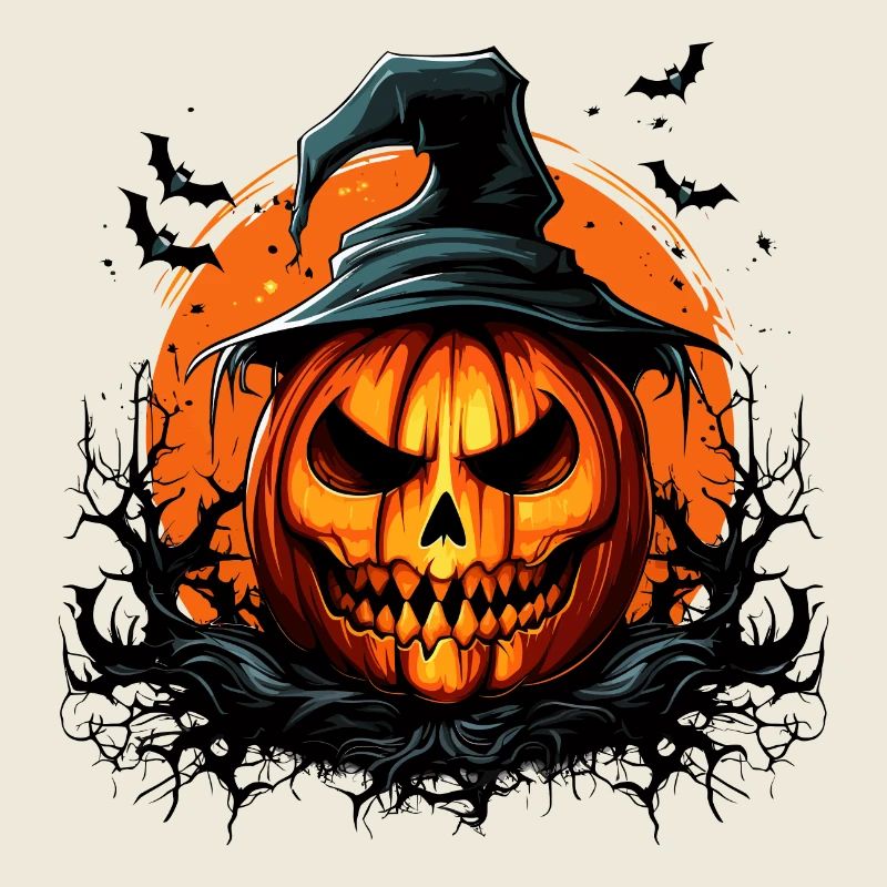 Halloween Magic Scitrouille effrayante avec chauve-souris