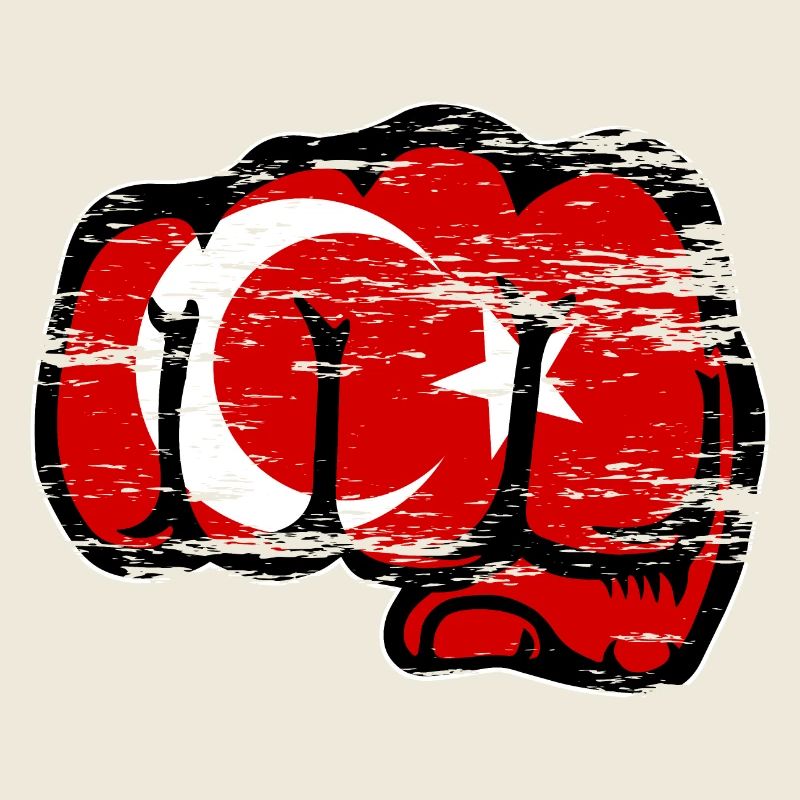 Poing de main drapeau turc utilisé