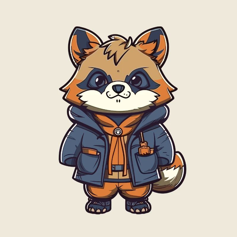 Waschbär - Kawaii Style
