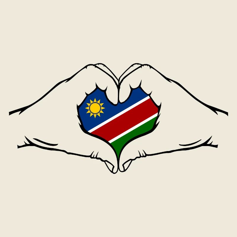 Namibia Flag Heart Shape