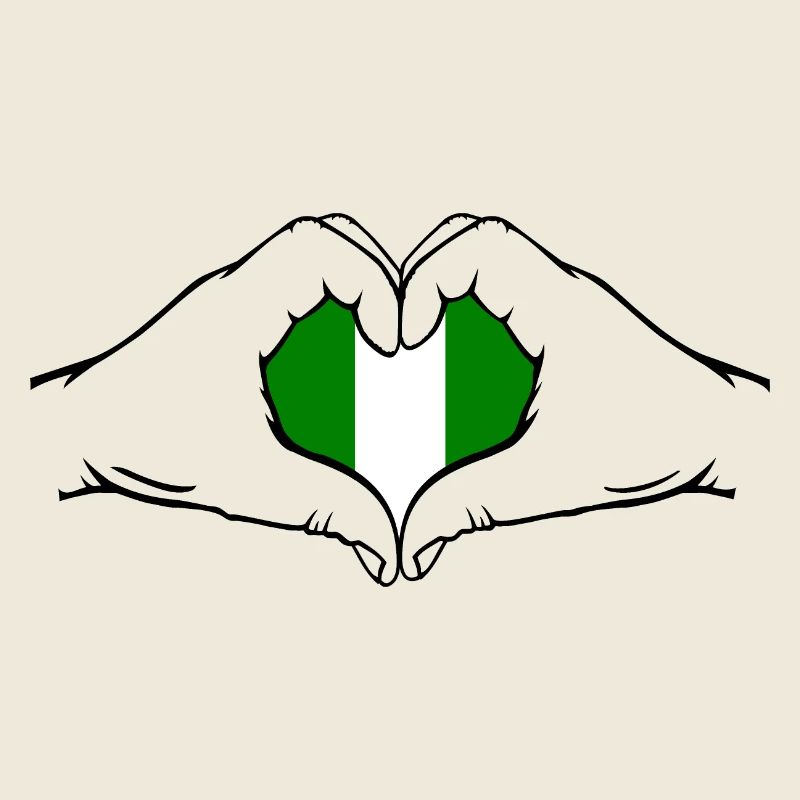 Drapeau du Nigeria en forme de coeur