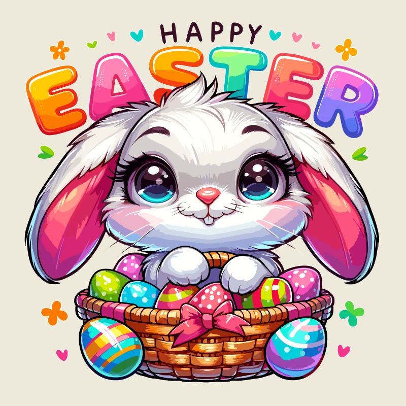 Joyeuses Pâques - Illustration de lapin de Pâques