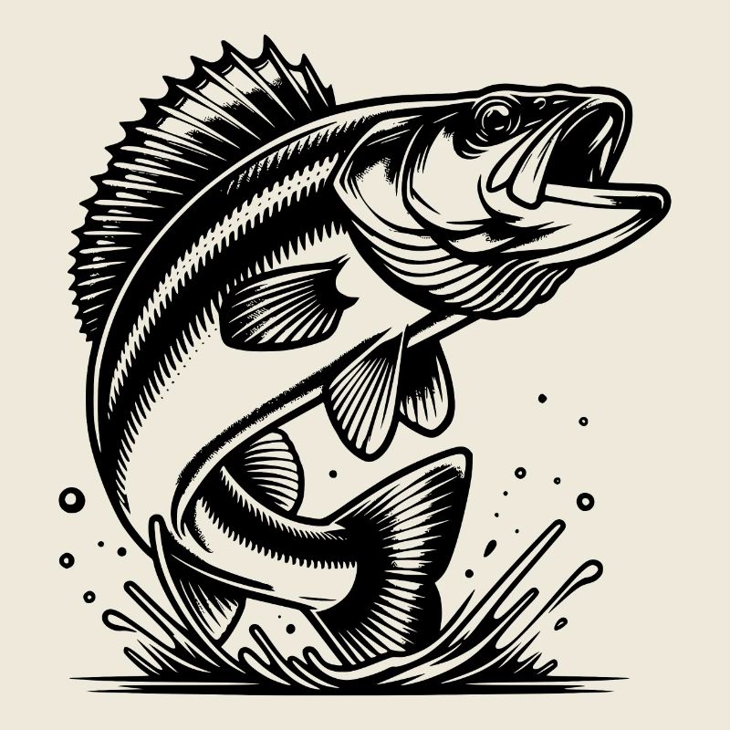 Eleganter springender Zander Raubfisch