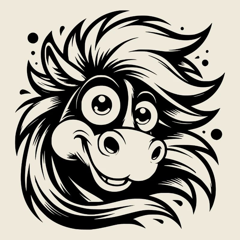Witziges Pferd mit lustigen Augen