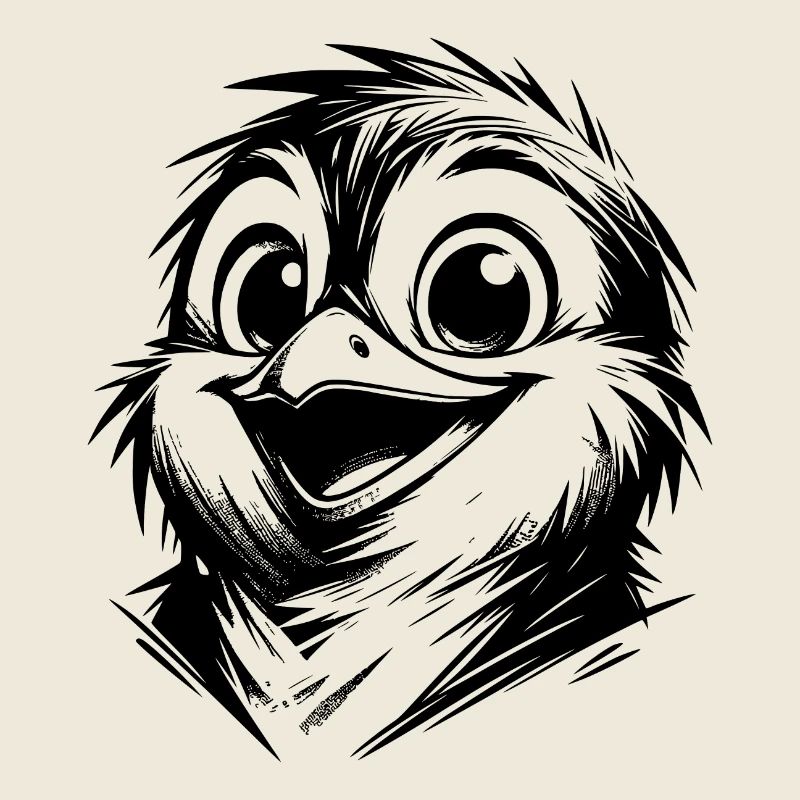 Kleiner schmutziger Pinguin Bleistift Style