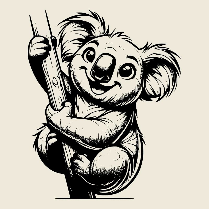 Drôle d’enfants crayon Koala trait dessin
