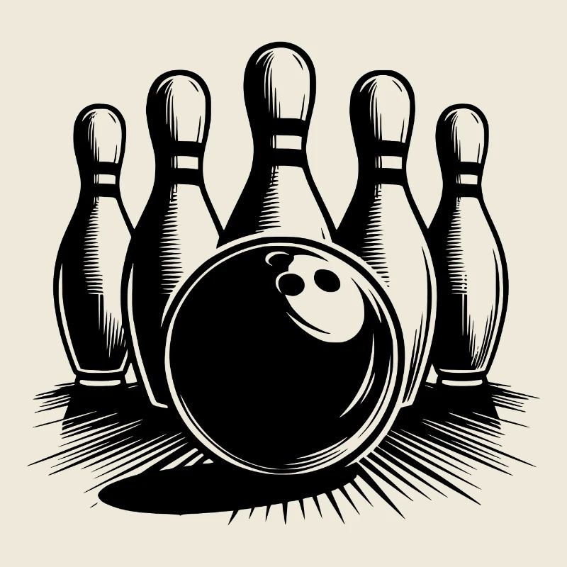 Bowlingkugel trifft Bowling Pins Präzisionssport