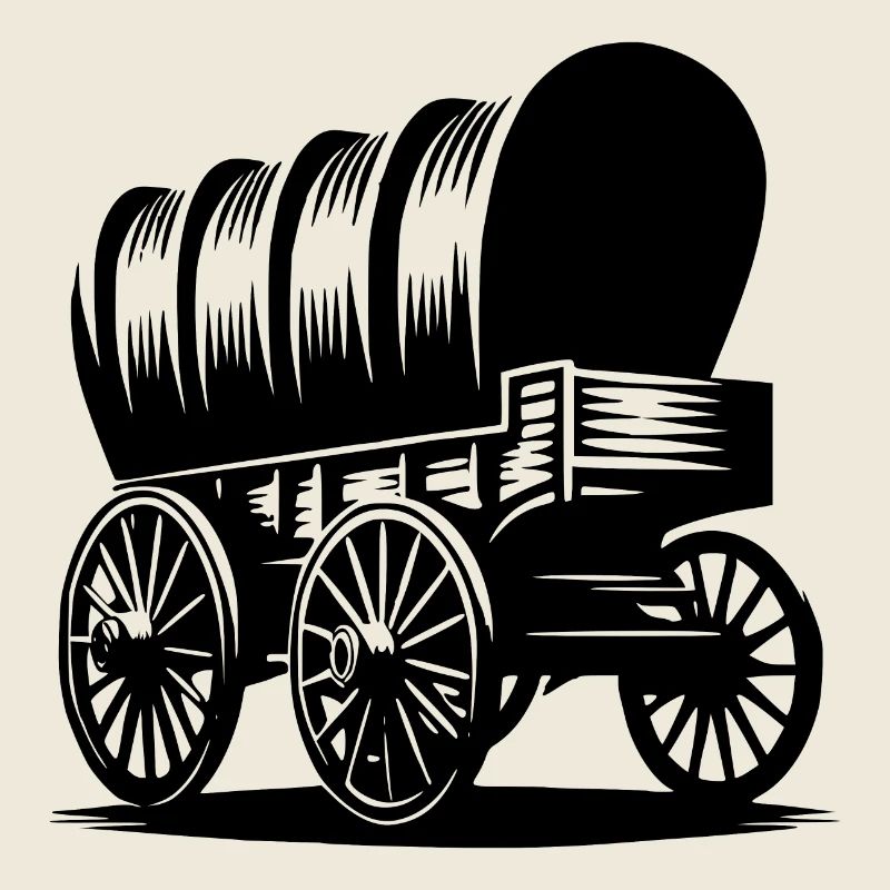 Klassischer Pferde Planwagen