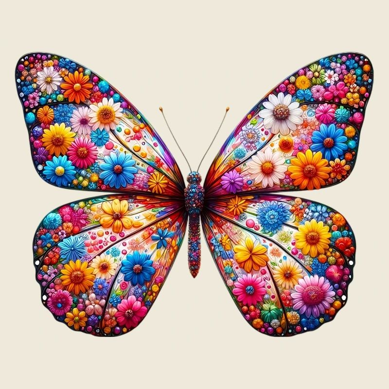 Butterfly decorated with flowers