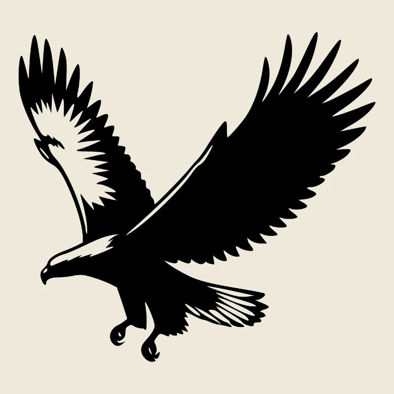 Adler auf mit gewaltigen Flügeln im Wind