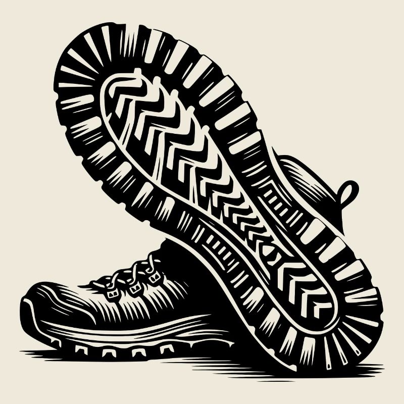 Hiking boots with deep tread