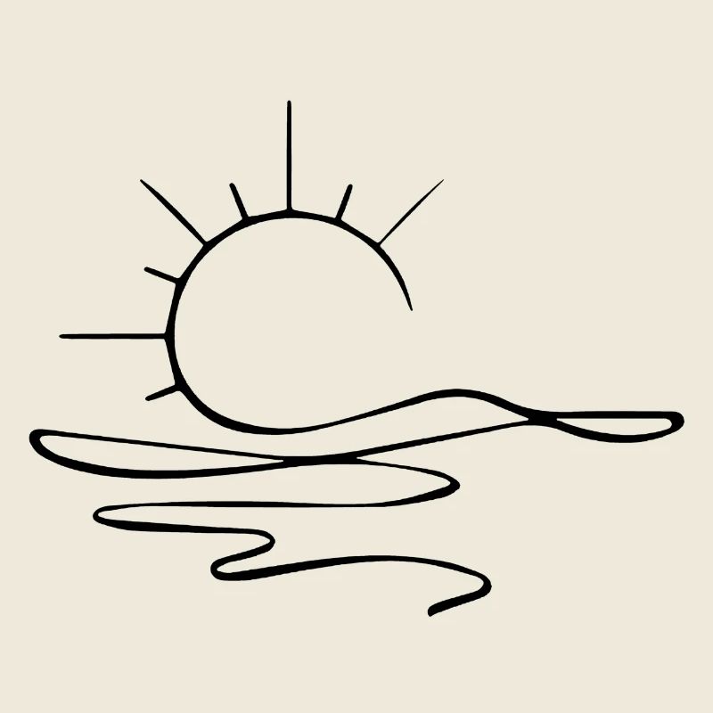 Esquisse du coucher de soleil (noir)