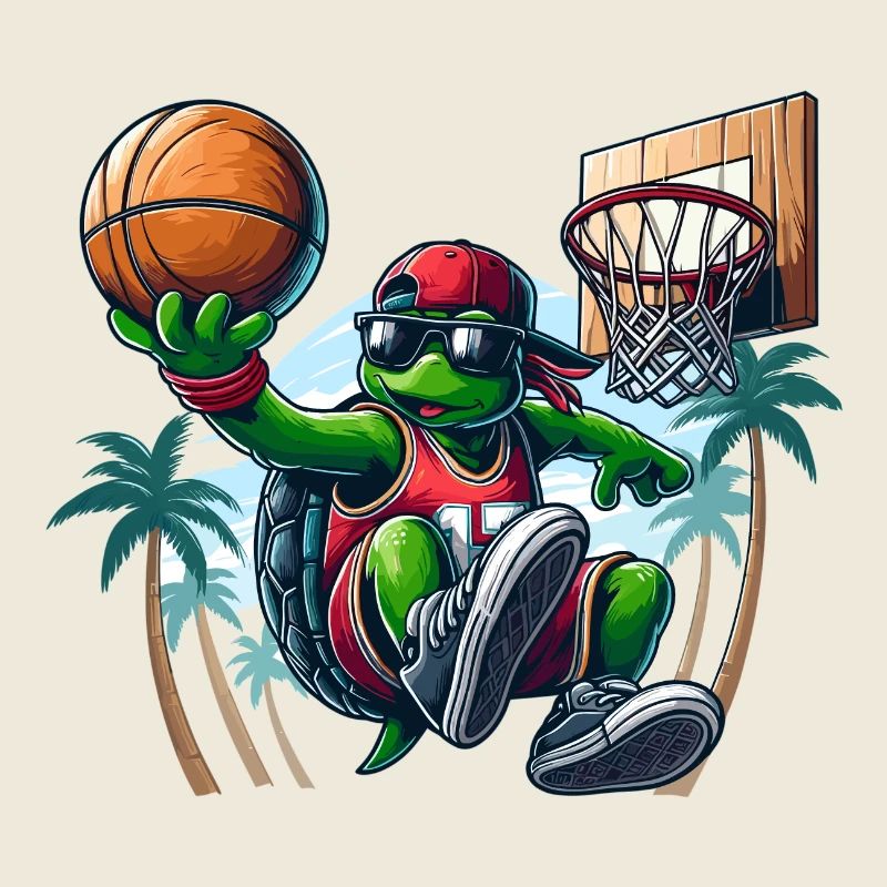 Basketball Turtle Dunking Cool Gift