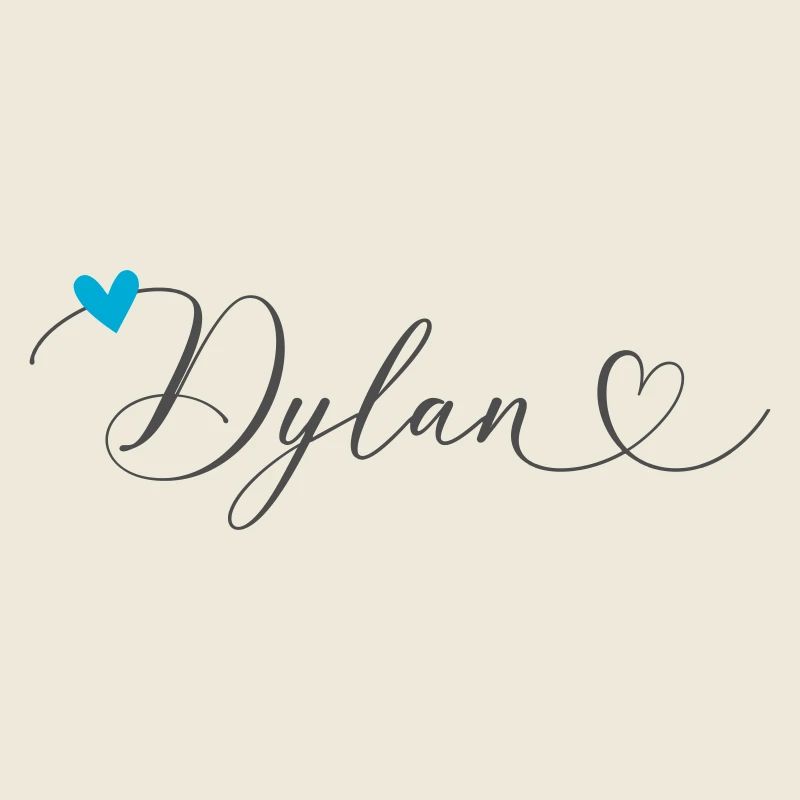Dylan Surname First name Calligraphy Heart