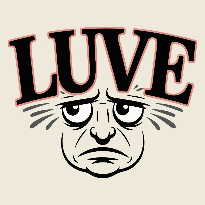 Typographie expressive de chat avec amour