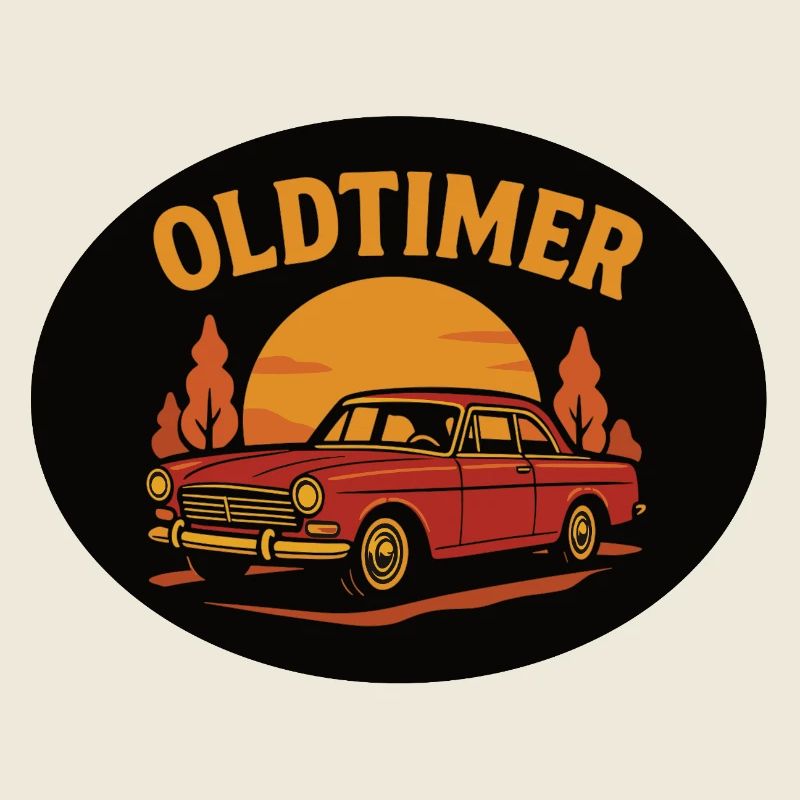 Vintage Auto Oldtimer Sunset Design