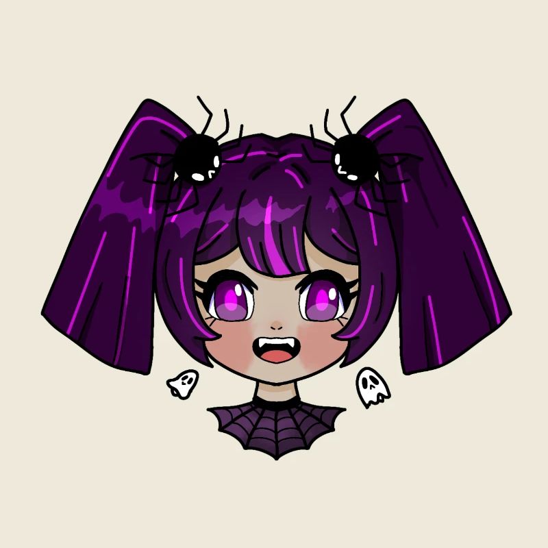 Chibi vampire with purple braids