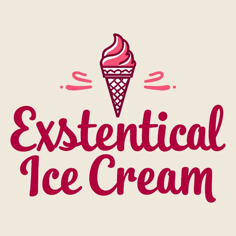 Existenzielle Eiscreme Lustiger Spruch Eis Waffel